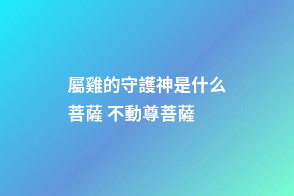 屬雞的守護神是什么菩薩 不動尊菩薩